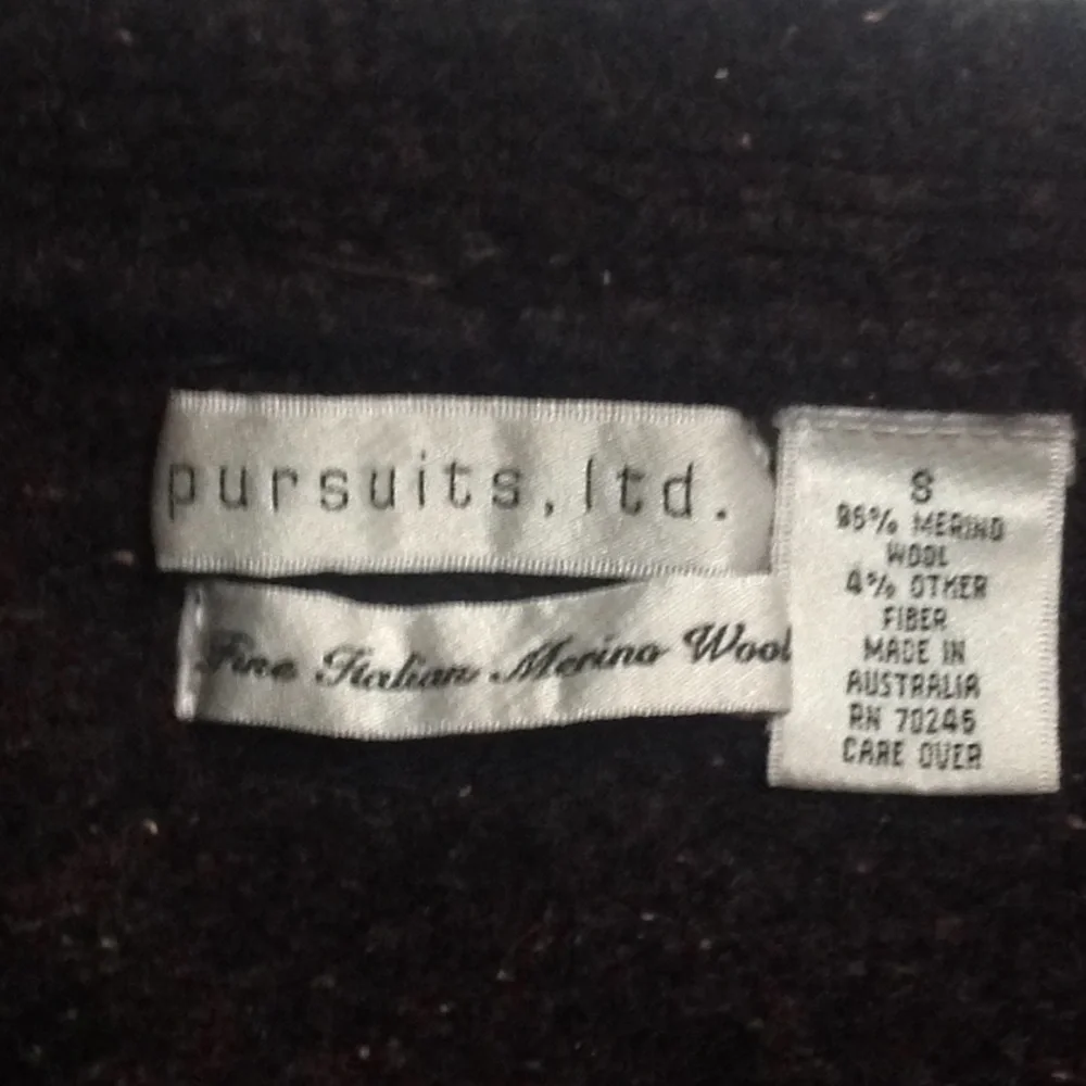 95% Merino Wool Cardigan Cropped 3/4 Sleeves Size Small Pursuits Ltd Cozy Work - Picture 8 of 8